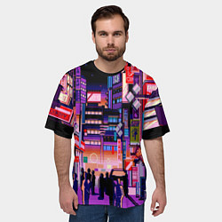 Футболка оверсайз мужская Переулок Токио, цвет: 3D-принт — фото 2