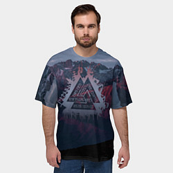 Футболка оверсайз мужская Валькнут, цвет: 3D-принт — фото 2