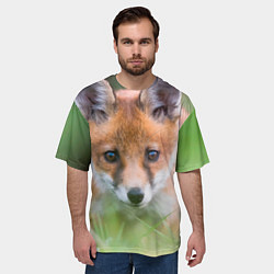 Футболка оверсайз мужская Лисенок в засаде, цвет: 3D-принт — фото 2