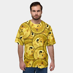 Футболка оверсайз мужская DOGECOIN DOGE ДОГИКОИН, цвет: 3D-принт — фото 2