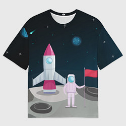 Футболка оверсайз мужская Астронавт покоряет космос, цвет: 3D-принт
