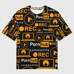Мужская футболка оверсайз PORNHUB ПОРНХАБ УЗОР
