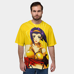 Футболка оверсайз мужская Cowboy Bebop Фэй Валентайн, цвет: 3D-принт — фото 2