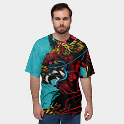 Футболка оверсайз мужская Дракон Dragon, цвет: 3D-принт — фото 2