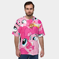 Футболка оверсайз мужская Pinkie Pie pattern, цвет: 3D-принт — фото 2