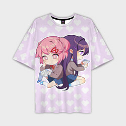 Футболка оверсайз мужская Chibi Natsuki and Yuri, цвет: 3D-принт
