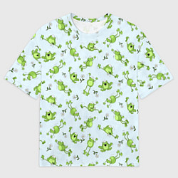 Мужская футболка оверсайз Веселые лягушки