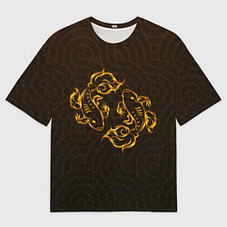 Футболка оверсайз мужская Золотые рыбки, цвет: 3D-принт