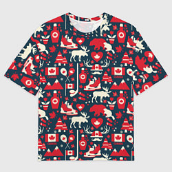 Футболка оверсайз мужская Канада, цвет: 3D-принт