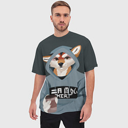 Футболка оверсайз мужская Furry fox, цвет: 3D-принт — фото 2