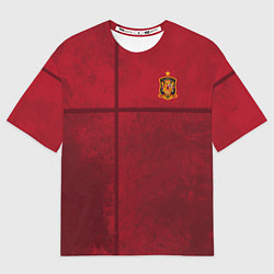 Футболка оверсайз мужская Форма сборной Испании, цвет: 3D-принт