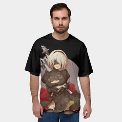 Футболка оверсайз мужская Nier: Automata 2B, цвет: 3D-принт — фото 2