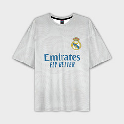 Футболка оверсайз мужская Реал Мадрид форма 20212022, цвет: 3D-принт