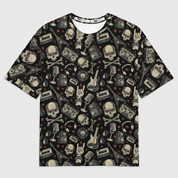 Мужская футболка оверсайз Scull pattern rock
