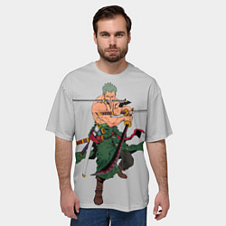 Футболка оверсайз мужская Арт Ророноа Зоро, One Piece, цвет: 3D-принт — фото 2