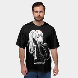 Футболка оверсайз мужская Зеро Ту показывает палец, цвет: 3D-принт — фото 2