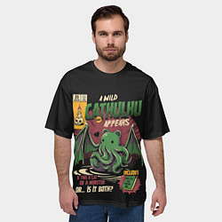 Футболка оверсайз мужская Кот Ктулху, цвет: 3D-принт — фото 2