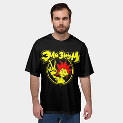 Футболка оверсайз мужская Элизиум анархия спина, цвет: 3D-принт — фото 2