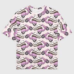 Мужская футболка оверсайз Медведи на мопеде