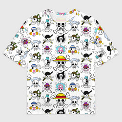 Мужская футболка оверсайз Веселые Роджеры пиратов Соломенной Шляпы