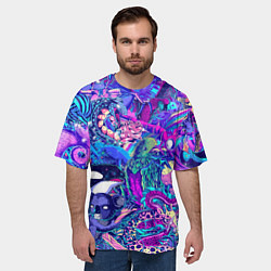 Футболка оверсайз мужская Неоновые Звери, цвет: 3D-принт — фото 2