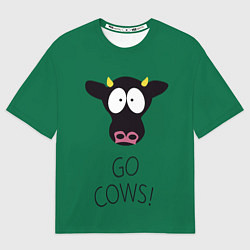 Футболка оверсайз мужская Go Cows, цвет: 3D-принт
