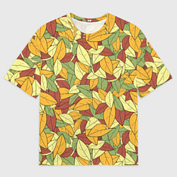 Футболка оверсайз мужская Яркие осенние листья, цвет: 3D-принт