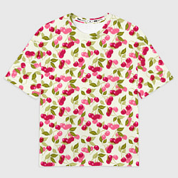 Мужская футболка оверсайз Спелая вишня