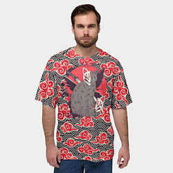 Футболка оверсайз мужская Бакэнэко, цвет: 3D-принт — фото 2