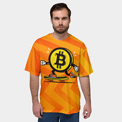 Футболка оверсайз мужская Биткоин на скейте, цвет: 3D-принт — фото 2