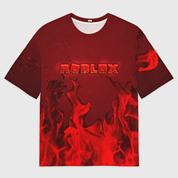 Футболка оверсайз мужская ROBLOX ОГОНЬ, цвет: 3D-принт