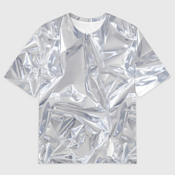 Мужская футболка оверсайз Голографичная фольга