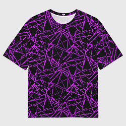 Мужская футболка оверсайз Фиолетово-черный абстрактный узор