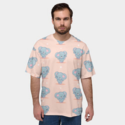 Футболка оверсайз мужская Слоники, цвет: 3D-принт — фото 2