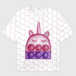 Мужская футболка оверсайз POP IT ЕДИНОРОГ ПОП ИТ