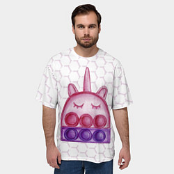 Футболка оверсайз мужская POP IT ЕДИНОРОГ ПОП ИТ, цвет: 3D-принт — фото 2