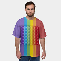 Футболка оверсайз мужская ПОП ИТ ПОЛОСЫ, цвет: 3D-принт — фото 2