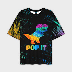 Футболка оверсайз мужская POP IT DINOSAUR ДИНОЗАВР, цвет: 3D-принт