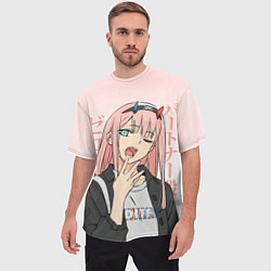 Футболка оверсайз мужская Zero Two Darling in the Franxx, цвет: 3D-принт — фото 2
