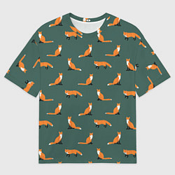 Мужская футболка оверсайз Лисы паттерн