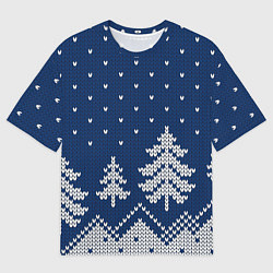 Мужская футболка оверсайз Зимняя ночь