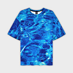 Футболка оверсайз мужская Голубая Вода Текстура, цвет: 3D-принт