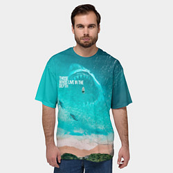 Футболка оверсайз мужская Shark in sea, цвет: 3D-принт — фото 2