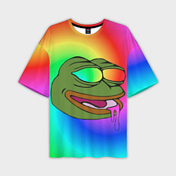 Мужская футболка оверсайз Pepe rainbow