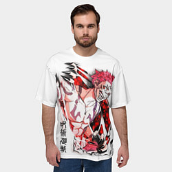 Футболка оверсайз мужская Вырывающийся Сукуна, Магическая битва, цвет: 3D-принт — фото 2