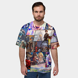Футболка оверсайз мужская Геншин импакт, персонажи, цвет: 3D-принт — фото 2