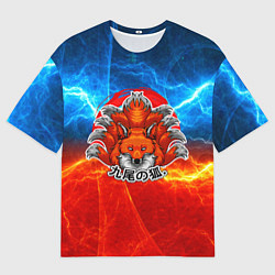 Футболка оверсайз мужская Огненная лисичка, цвет: 3D-принт