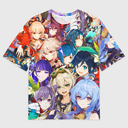 Мужская футболка оверсайз Genshin Impact - персонажи