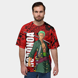 Футболка оверсайз мужская Ророноа Зоро, One Piece, цвет: 3D-принт — фото 2