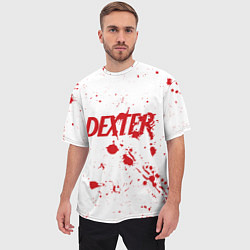 Футболка оверсайз мужская Dexter logo Декстер брызги крови, цвет: 3D-принт — фото 2